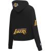 Pro Standard Womens NBA Los Angeles Lakers Lebron James #23 Classic Player Cropped Pullover Hoodie Black M