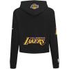 Pro Standard Womens NBA Los Angeles Lakers Lebron James #23 Classic Player Cropped Pullover Hoodie Black M