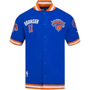 Pro Standard NBA Mens Mens NBA New York Knicks Classic Player Cotton Double Knit Button Down(Royal Blue/Orange)
