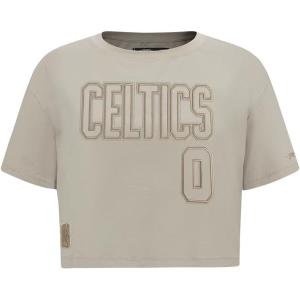 Pro Standard NBA Womens Womens NBA Boston Celtics Neutrals Player Short Sleeve Boxy Tee(Taupe)