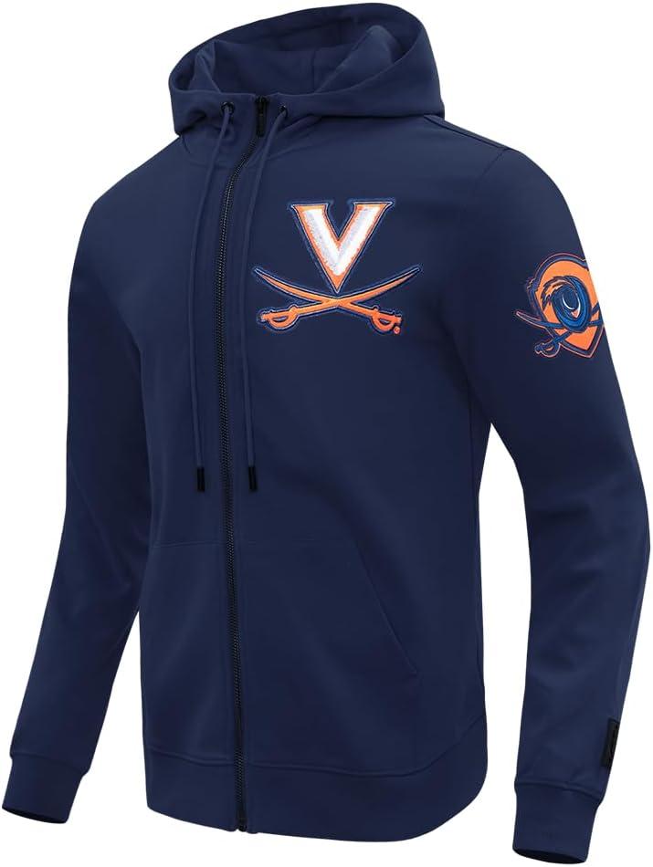 imagePro Standard NCAA mens Mens College Classic Chenille Cotton Double Knit Full Zip HoodieMidnight Navy
