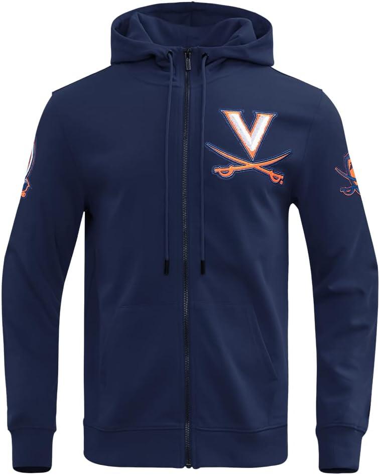 imagePro Standard NCAA mens Mens College Classic Chenille Cotton Double Knit Full Zip HoodieMidnight Navy