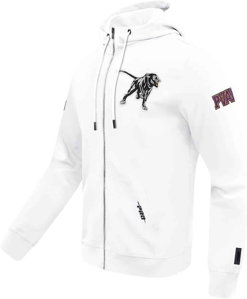 imagePro Standard NCAA mens Mens College Classic Chenille Cotton Double Knit Full Zip HoodieWhite
