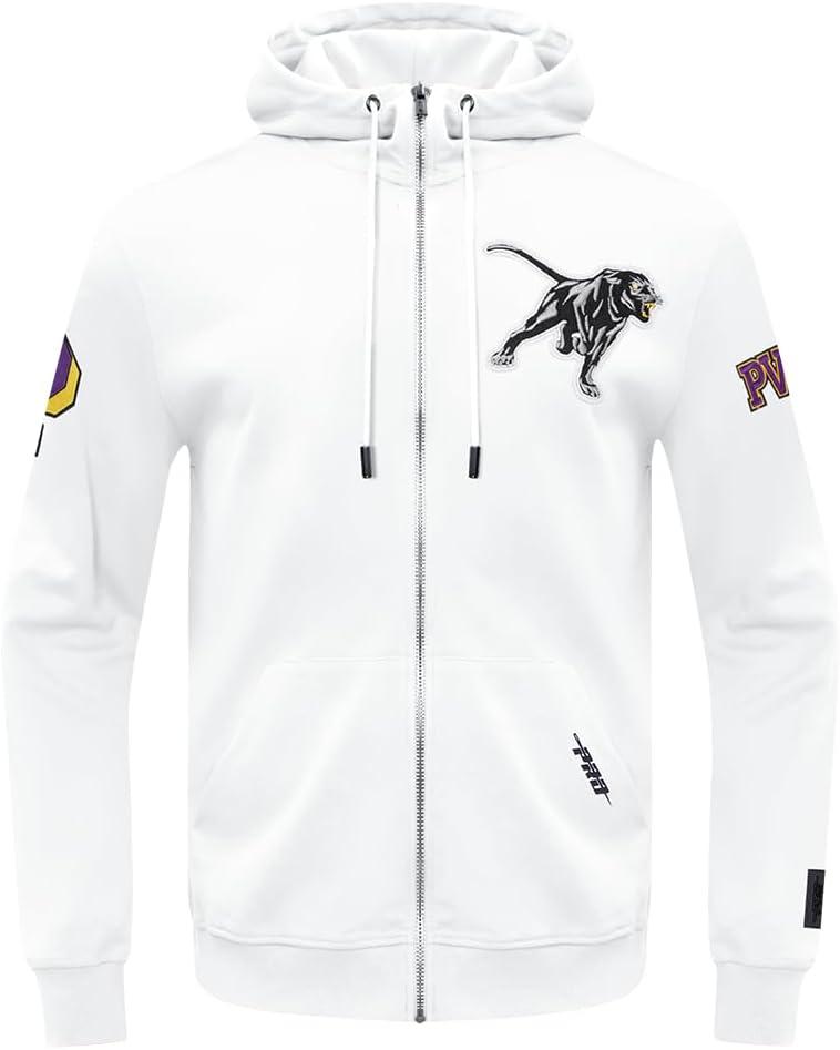 imagePro Standard NCAA mens Mens College Classic Chenille Cotton Double Knit Full Zip HoodieWhite