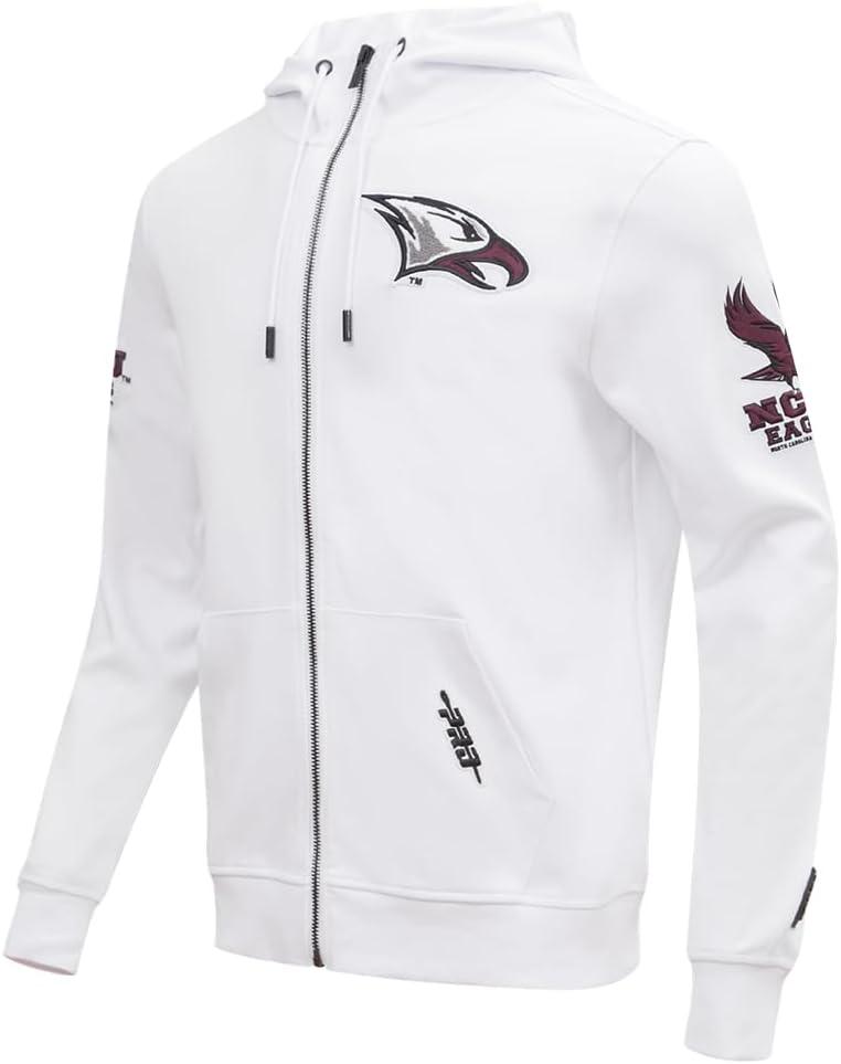 imagePro Standard NCAA mens Mens College Classic Chenille Cotton Double Knit Full Zip HoodieWhite
