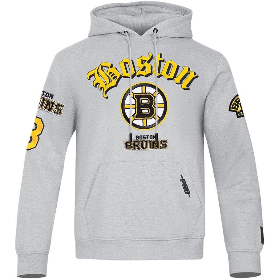 imagePro Standard Mens NHL Old English Pull Over HoodieHeather Grey