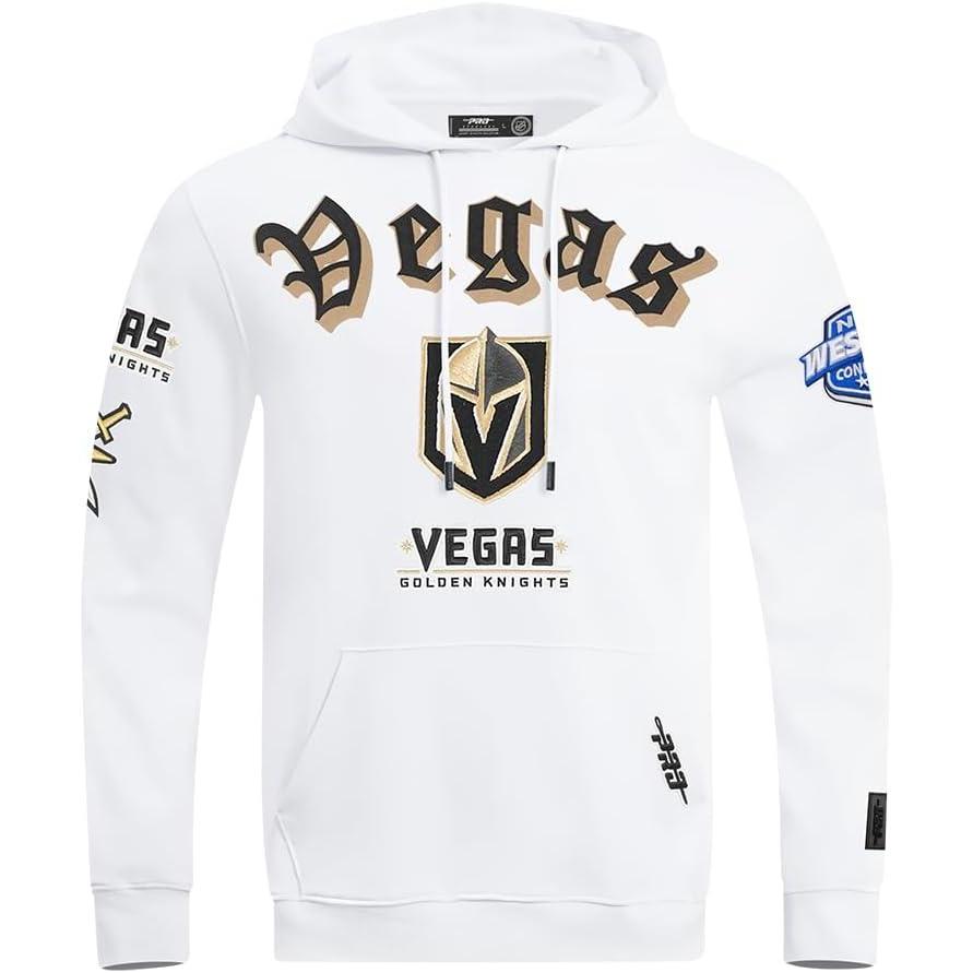 imagePro Standard Mens NHL Old English Pull Over HoodieWhite