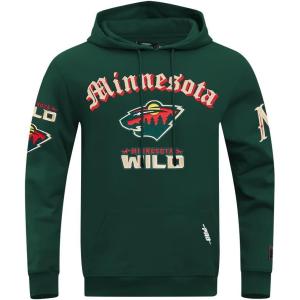 Pro Standard Mens NHL Old English Pull Over Hoodie(Forest Green)