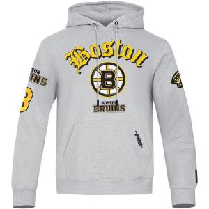 Pro Standard Mens NHL Old English Pull Over Hoodie(Heather Grey)