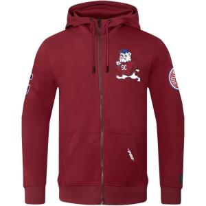 Pro Standard NCAA mens Mens College Classic Chenille Cotton Double Knit Full Zip Hoodie(Cardinal Red)