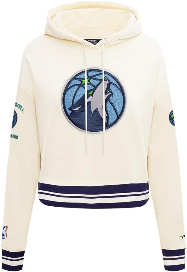 imagePro Standard Womens NBA Retro Classics Brushed Back French Terry Cropped Pullover HoodieEggshell Midnight Navy
