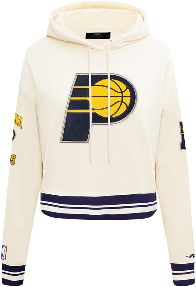 imagePro Standard Womens NBA Retro Classics Brushed Back French Terry Cropped Pullover HoodieEggshell Midnight Navy