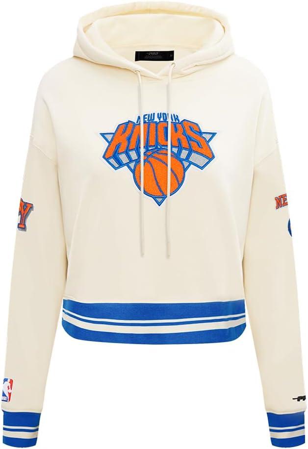 imagePro Standard Womens NBA Retro Classics Brushed Back French Terry Cropped Pullover HoodieEggshellRoyal Blue