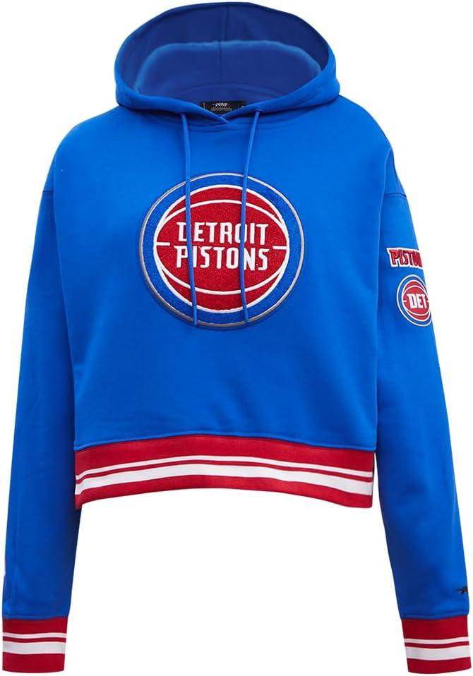 imagePro Standard Womens NBA Retro Classics Brushed Back French Terry Cropped Pullover HoodieRoyal BlueRed