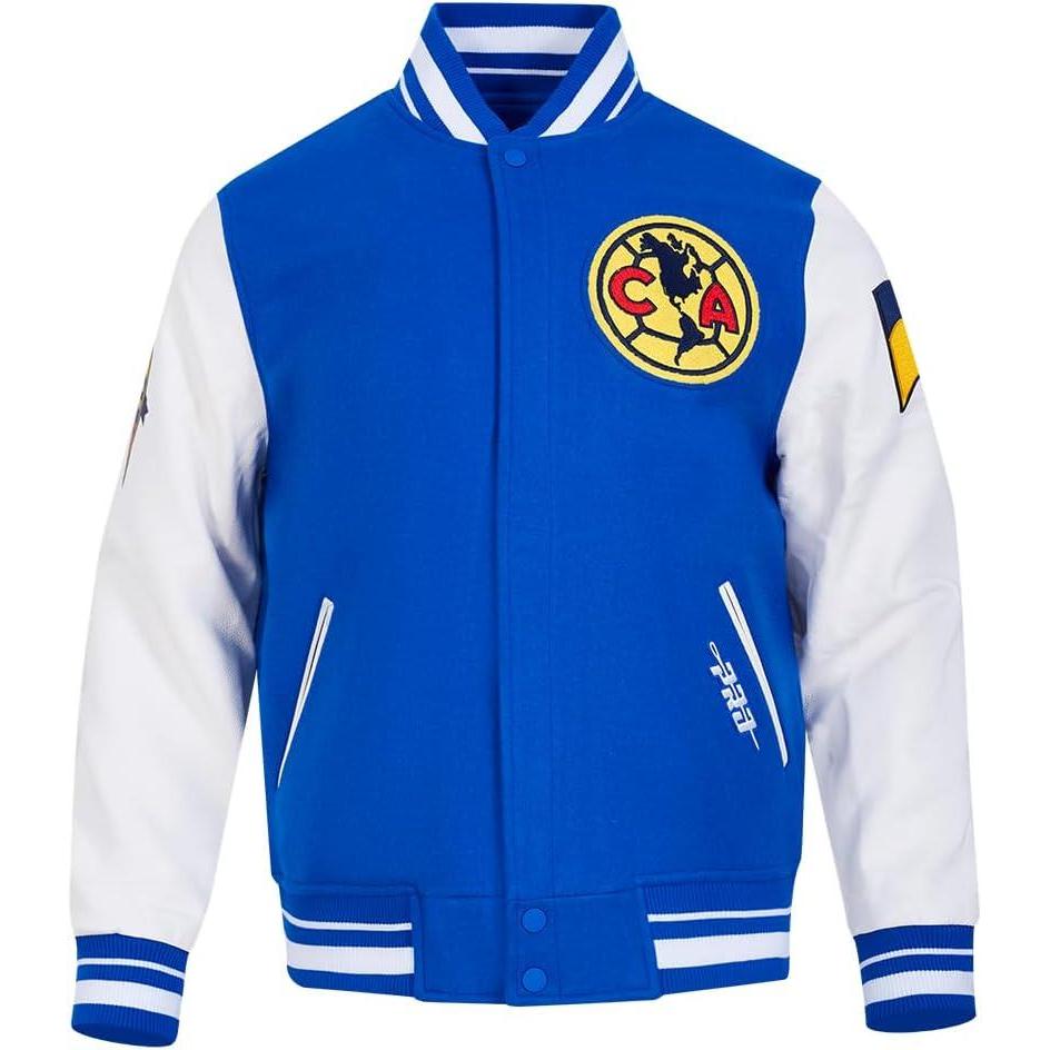 imagePro Standard MENS LIGA MX STADIUM WOOL PU VARSITY JACKETRoyal BlueWhite