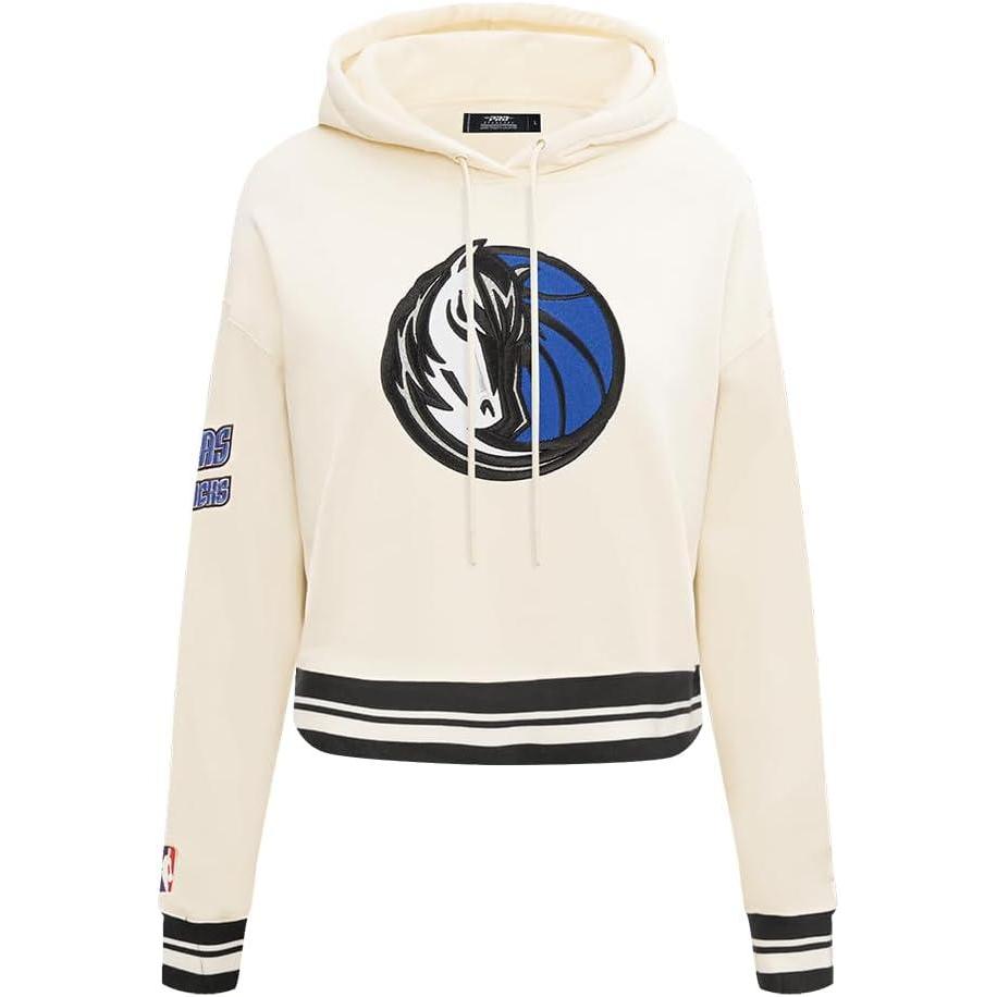 imagePro Standard Womens NBA Retro Classics Brushed Back French Terry Cropped Pullover HoodieEggshell Midnight Navy