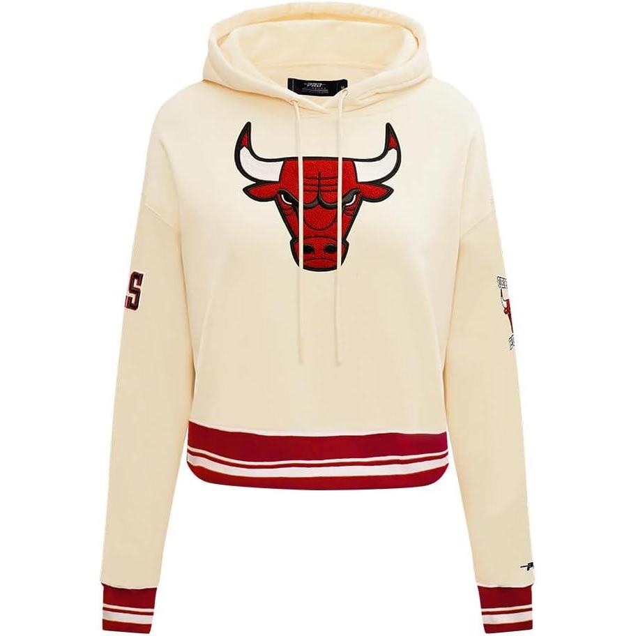 imagePro Standard Womens NBA Retro Classics Brushed Back French Terry Cropped Pullover HoodieEggshell Red