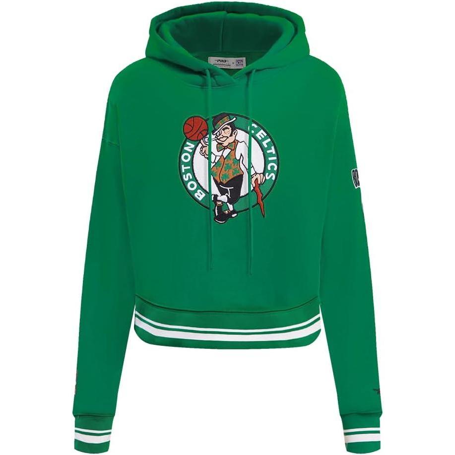 imagePro Standard Womens NBA Retro Classics Brushed Back French Terry Cropped Pullover HoodieKelly Green