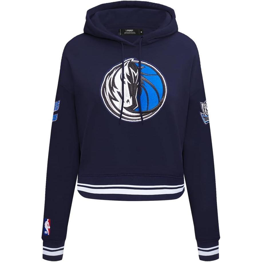 imagePro Standard Womens NBA Retro Classics Brushed Back French Terry Cropped Pullover HoodieMidnight Navy