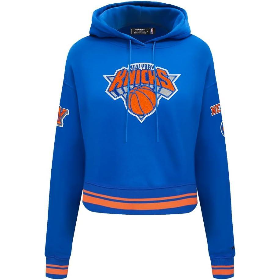 imagePro Standard Womens NBA Retro Classics Brushed Back French Terry Cropped Pullover HoodieRoyalOrangeRoyal