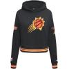 Pro Standard Womens NBA Retro Classics Brushed Back French Terry Cropped Pullover Hoodie(Black)