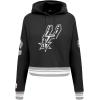 Pro Standard Womens NBA Retro Classics Brushed Back French Terry Cropped Pullover Hoodie(Black)