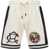 Mens LIGA MX Premium Cotton Double Knit Athletic Short(Eggshell/ Midnight Navy)