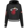 Pro Standard Womens NBA Retro Classics Brushed Back French Terry Cropped Pullover Hoodie(Black)