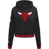 Pro Standard Womens NBA Retro Classics Brushed Back French Terry Cropped Pullover Hoodie(Black/Red)