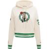 Pro Standard Womens NBA Retro Classics Brushed Back French Terry Cropped Pullover Hoodie(Eggshell/ Kelly Green)