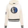 Pro Standard Womens NBA Retro Classics Brushed Back French Terry Cropped Pullover Hoodie(Eggshell/ Midnight Navy)