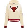 Pro Standard Womens NBA Retro Classics Brushed Back French Terry Cropped Pullover Hoodie(Eggshell/ Red)