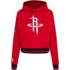 Pro Standard Womens NBA Retro Classics Brushed Back French Terry Cropped Pullover Hoodie(Red/Black)