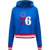 Pro Standard Womens NBA Retro Classics Brushed Back French Terry Cropped Pullover Hoodie(Royal Blue/Red)