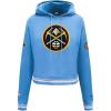 Pro Standard Womens NBA Retro Classics Brushed Back French Terry Cropped Pullover Hoodie(University Blue)