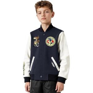 Pro Standard BIG BOYS LIGA MX STADIUM WOOL PU VARSITY JACKET(Midnight Navy/White)