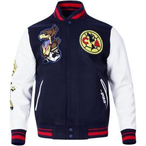 Pro Standard MENS LIGA MX STADIUM WOOL PU VARSITY JACKET(Midnight Navy/Red/Midnight Navy)