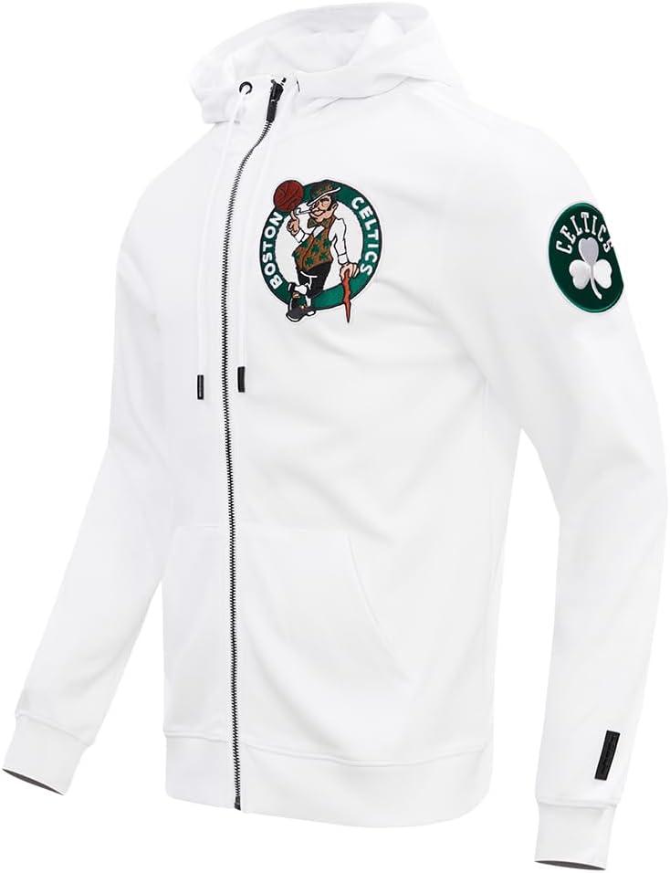 imagePro Standard Mens NBA Boston Celtics Classic Chenille Full Zip Hoodie White Xl