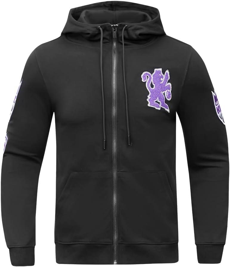 imagePro Standard NBA mens Mens Nba Classic Chenille Cotton Double Knit Full Zip HoodieBlack
