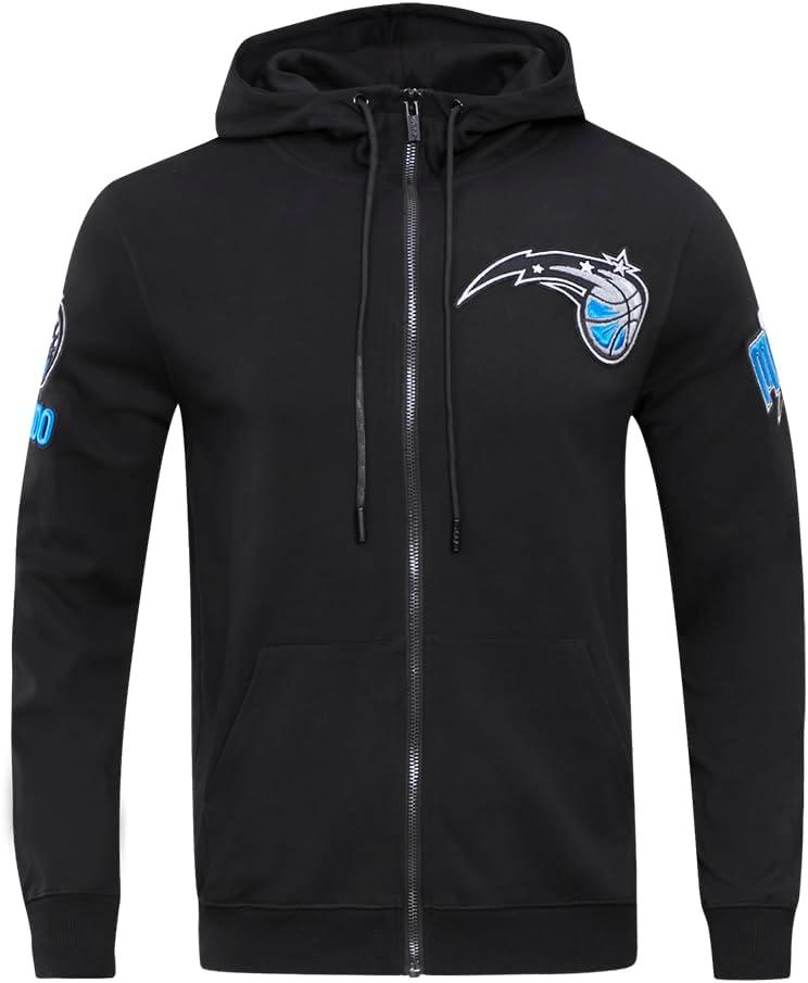 imagePro Standard NBA mens Mens Nba Classic Chenille Cotton Double Knit Full Zip HoodieBlack