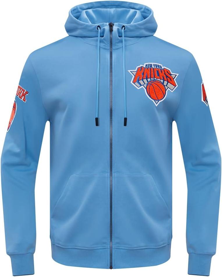 imagePro Standard NBA mens Mens Nba Classic Chenille Cotton Double Knit Full Zip HoodieUniversity Blue