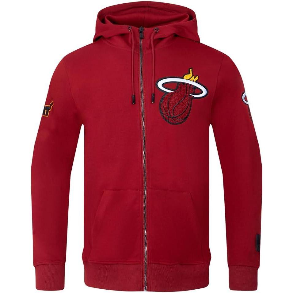 imagePro Standard NBA mens Mens Nba Classic Chenille Cotton Double Knit Full Zip HoodieCardinal Red