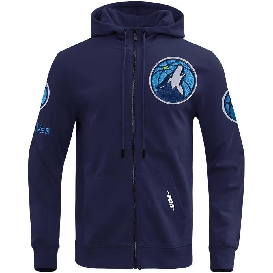 imagePro Standard NBA mens Mens Nba Classic Chenille Cotton Double Knit Full Zip HoodieMidnight Navy