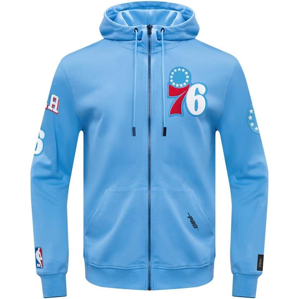 imagePro Standard NBA mens Mens Nba Classic Chenille Cotton Double Knit Full Zip HoodieUniversity Blue