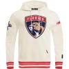 Pro Standard Mens NHL Retro Classics Brushed Back French Terry Pull Over Hoodie(Eggshell/ Red)