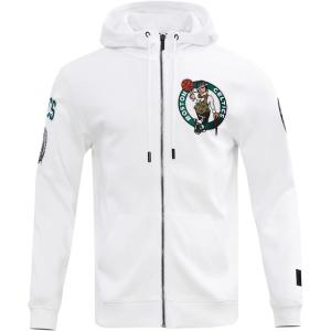 Pro Standard Mens NBA Boston Celtics Classic Chenille Full Zip Hoodie White Xl