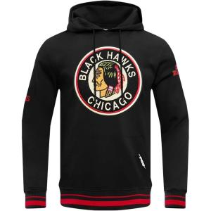 Pro Standard Mens NHL Retro Classics Brushed Back French Terry Pull Over Hoodie(Black/Red/Black)