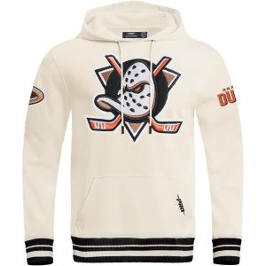 Pro Standard Mens NHL Retro Classics Brushed Back French Terry Pull Over Hoodie(Eggshell/ Black)
