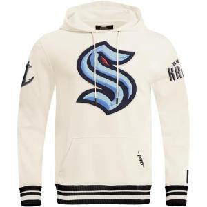 Pro Standard Mens NHL Retro Classics Brushed Back French Terry Pull Over Hoodie(Eggshell/ Midnight Navy)
