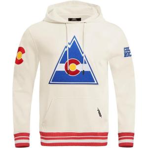 Pro Standard Mens NHL Retro Classics Brushed Back French Terry Pull Over Hoodie(Eggshell/ Red)